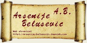 Arsenije Belušević vizit kartica